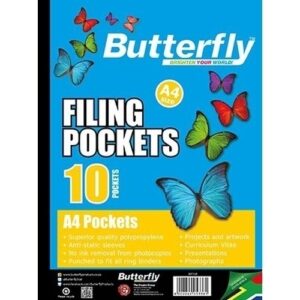 A4 10 Pocket Display File - Butterfly
