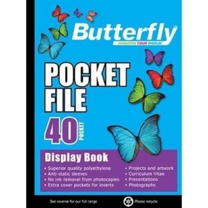 A4 40 Pocket Display File - Butterfly